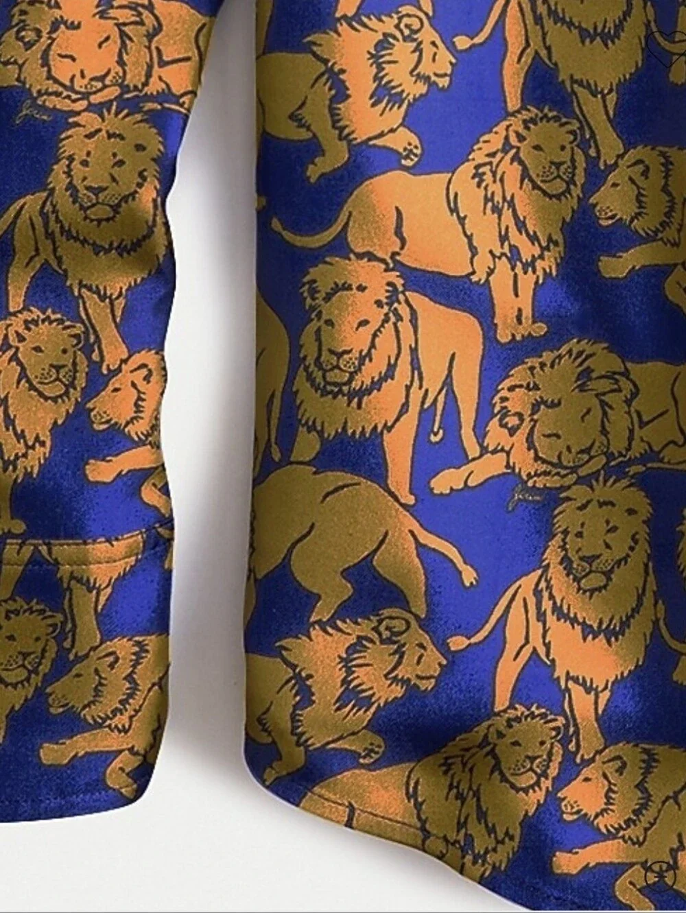 J.Crew Collection Silk Twill Button Up Shirt Sleepy Lions Size 00 Animal Print